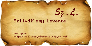 Szilvássy Levente névjegykártya