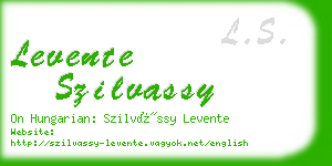 levente szilvassy business card